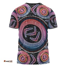 Amazing Aussie Australia Aboriginal T-shirt - Aboriginal Boomerang Dot Art T-shirt