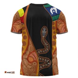 Amazing Aussie Australia Aboriginal Custom T-shirt - Indigenous Rainbow Serpent Inspired T-shirt