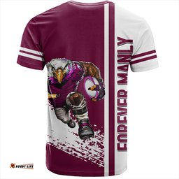 Amazing Aussie Manly Warringah Sea Eagles T-Shirt - Manly Warringah Sea Eagles Mascot Quater Style