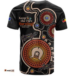 Amazing Aussie Australia T-Shirt Aboriginal Dot Art Inspired Naidoc Week Keep The Fire Burning! Blak, Loud & Proud