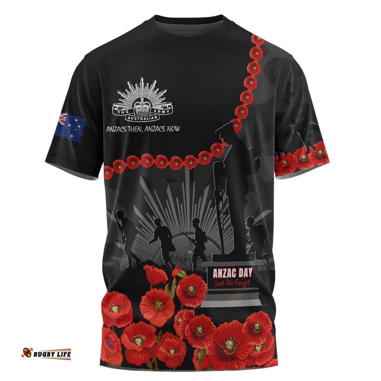 Amazing Aussie Australia Anzac Day T-shirt - Anzac Day Lest We Forget Camouflage Pattern T-shirt