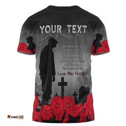 Amazing Aussie Australia Anzac Day Custom T-shirt - Remembrance Day Soldier In A Red Poppies Field T-shirt