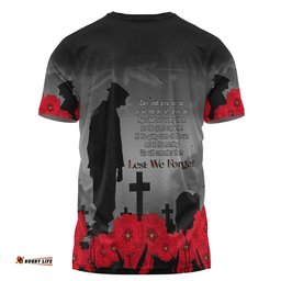 Amazing Aussie Australia Anzac Day Custom T-shirt - Remembrance Day Soldier In A Red Poppies Field T-shirt