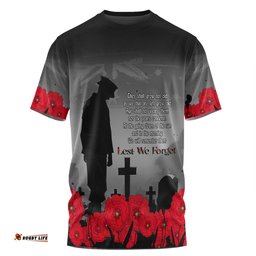 Amazing Aussie Australia Anzac Day Custom T-shirt - Remembrance Day Soldier In A Red Poppies Field T-shirt