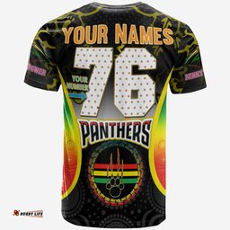 Amazing Aussie Penrith Panthers Custom Gradient T-Shirt - Angry Penrith Panthers Penny Power Personalised Name And Number T-Shirt