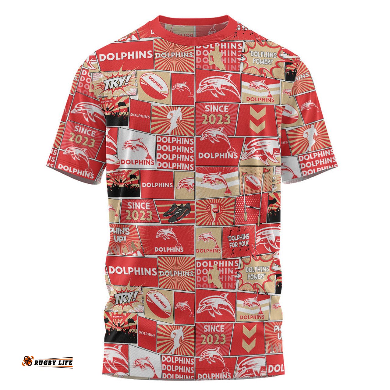 Amazing Aussie Redcliffe Dolphins T-Shirt - Team Of Us Die Hard Fan Supporters Comic Style