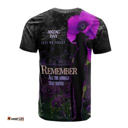 Amazing Aussie Anzac Day T-Shirt - Remember All Animals That Served