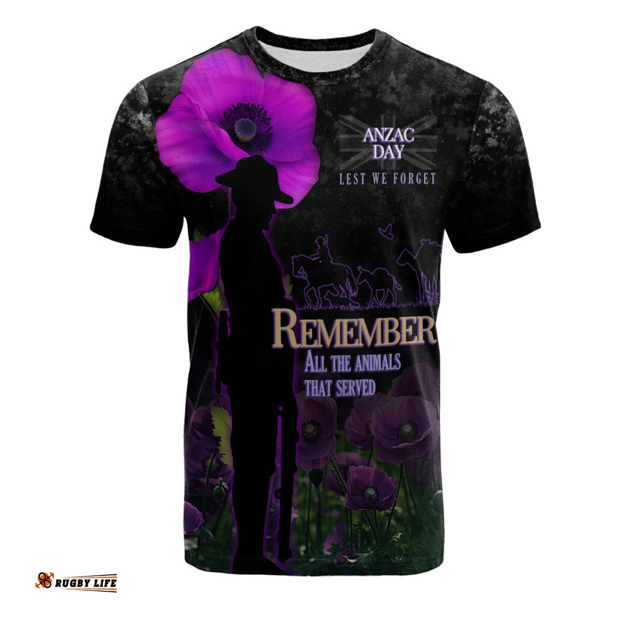 Amazing Aussie Anzac Day T-Shirt - Remember All Animals That Served