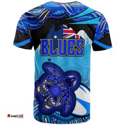 Amazing Aussie Australia Blues T-shirt - Blues Turtle and Mountain Aboriginal Inspired Culture T-shirt