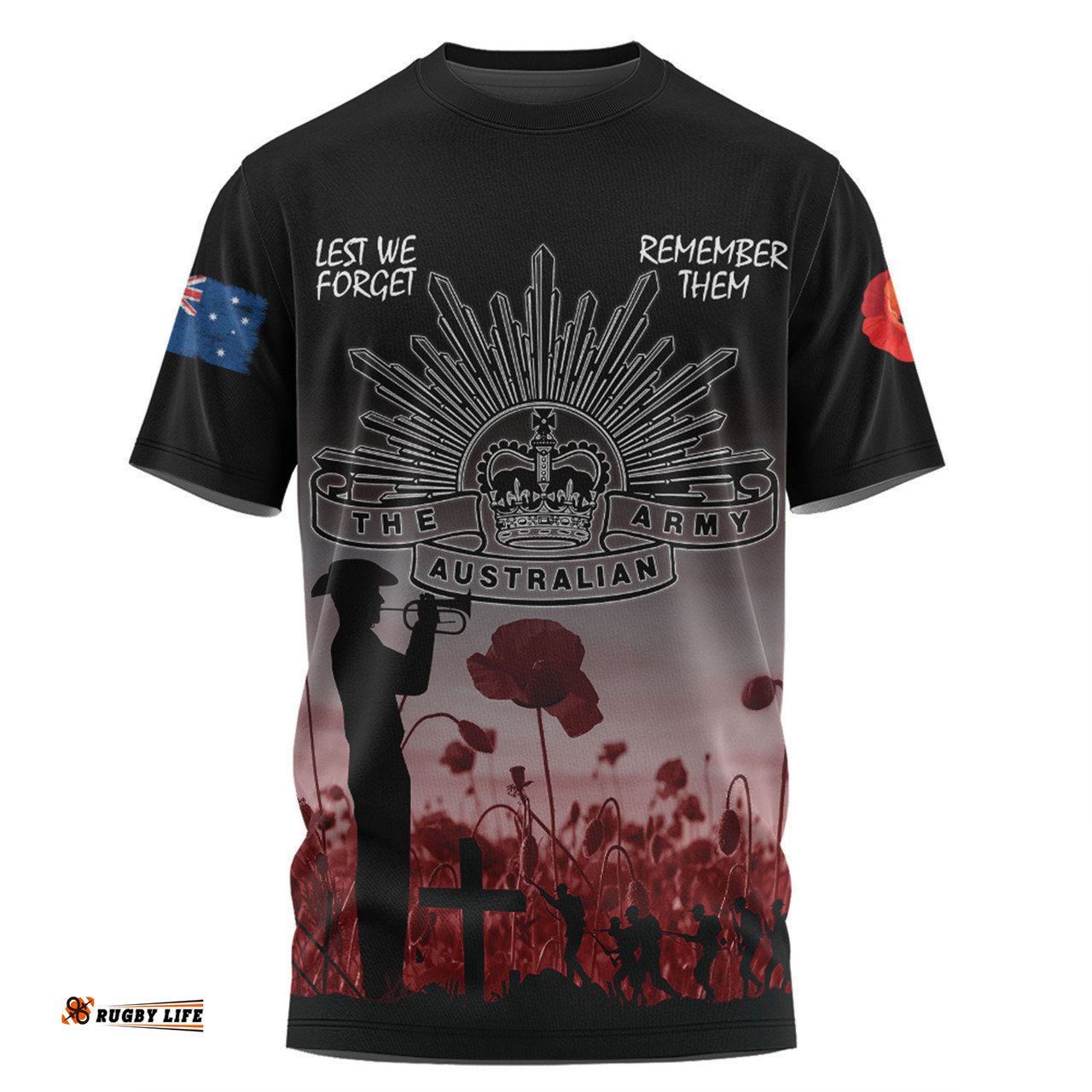 Amazing Aussie Australia Anzac Day T-shirt - Lest We Forget Red T-shirt