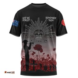 Amazing Aussie Australia Anzac Day T-shirt - Lest We Forget Red T-shirt