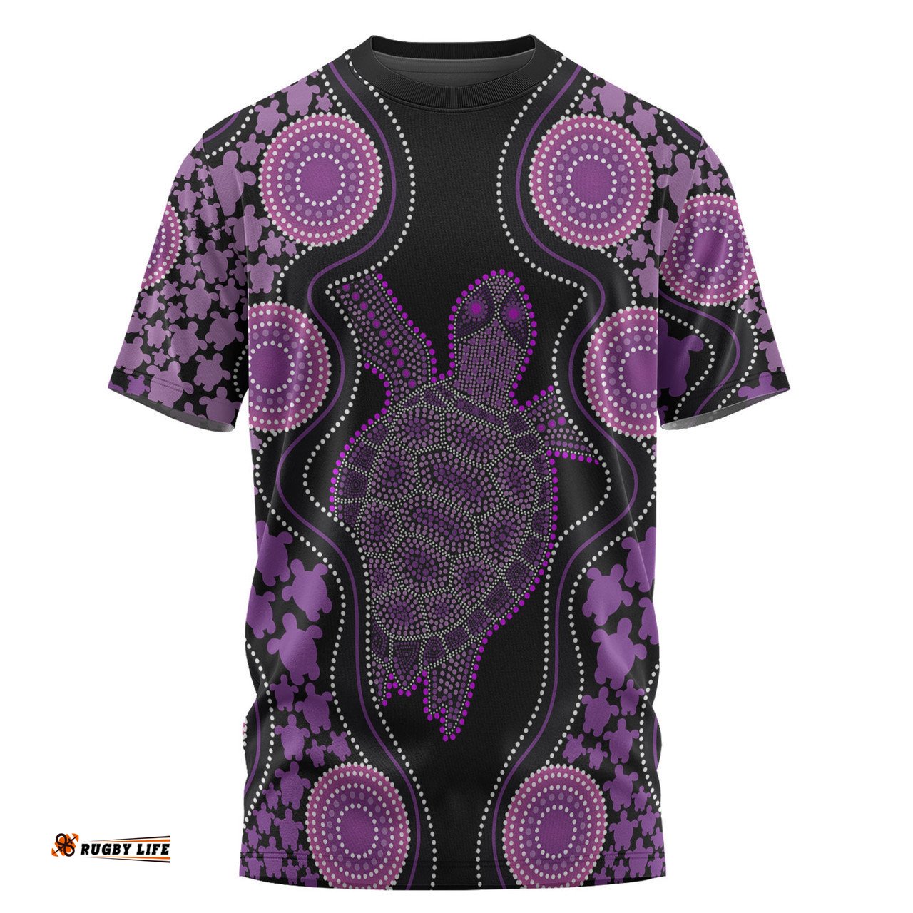 Amazing Aussie Australia T-Shirt - Aboriginal Art Purple Turtle Inspired