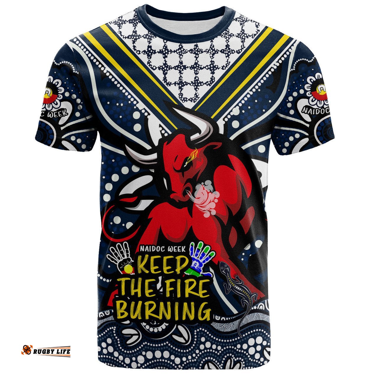 Amazing Aussie North Queensland Cowboys T-Shirt Aboriginal Inspired Naidoc Week Custom For Die Hard Fan Supporters
