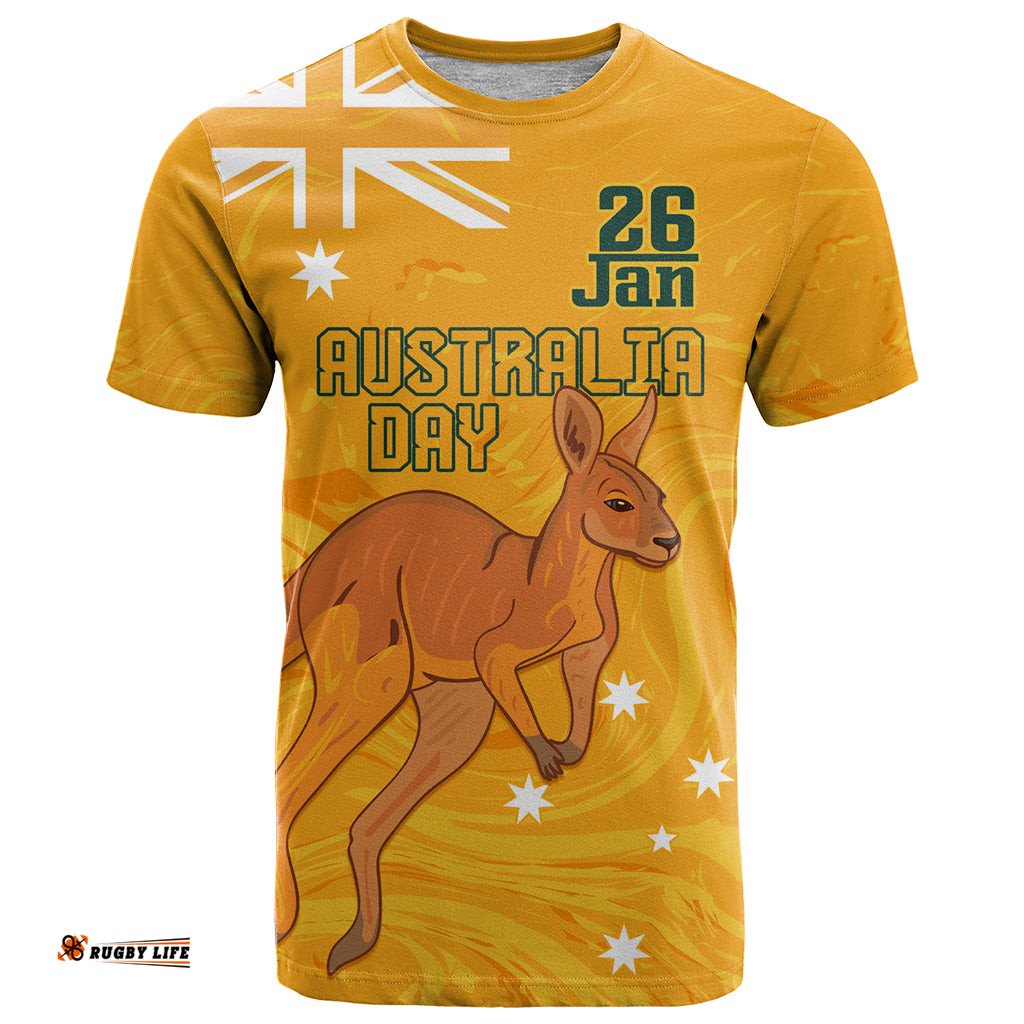 personalised matildas australia day t shirt proud to be tillies gold version
