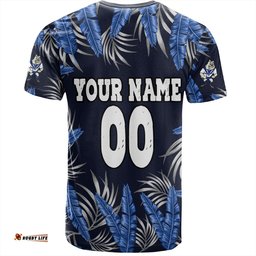 Amazing Aussie Canterbury-Bankstown Bulldogs Custom T-Shirt - Tropical Patterns Bulldogs T-Shirt