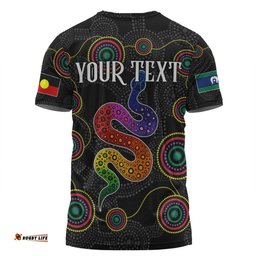 Amazing Aussie Australia Aboriginal Custom T-shirt - Indigenous Dreaming Rainbow Serpent Inspired T-shirt