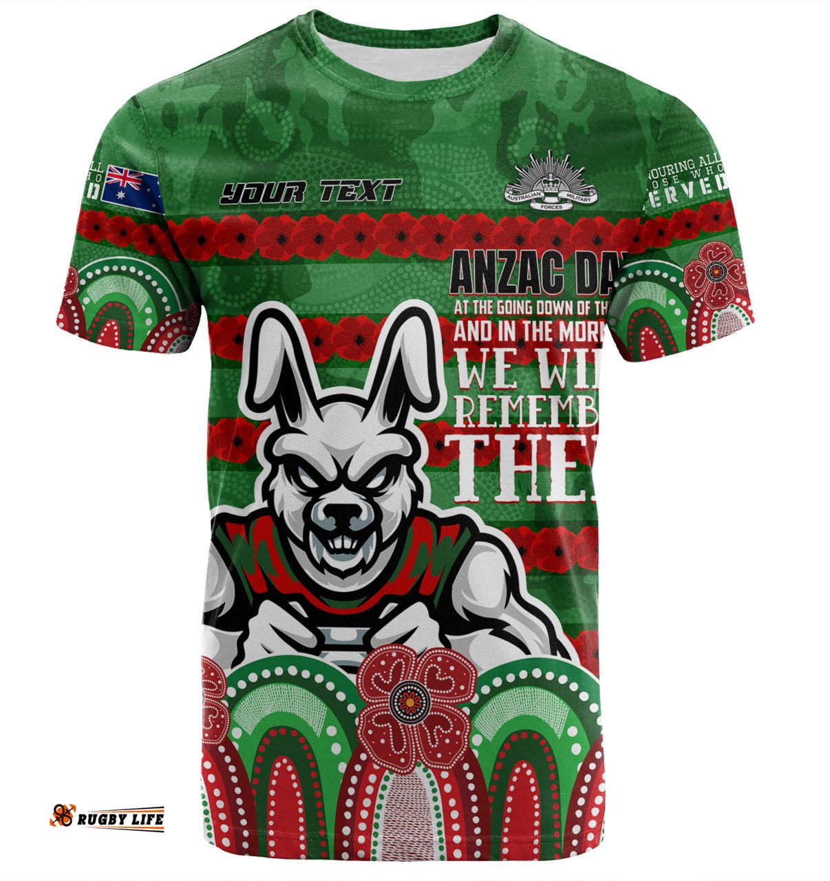 Amazing Aussie South Sydney Rabbitohs Custom T-shirt - Go The Mighty Heroes T-shirt