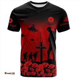 Amazing Aussie Australia T-Shirt Lest We Forget Red Poppies Special Style