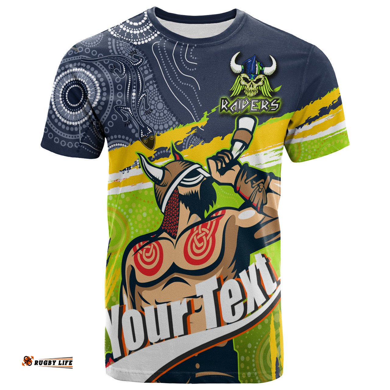 Amazing Aussie Canberra Raiders Custom T-shirt - The Indigenous Viking Soul