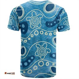 Amazing Aussie Australia Aboriginal T-shirt - River With Aboriginal Dot Art Inspired T-shirt