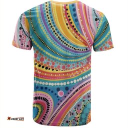 Amazing Aussie Australia Aboriginal T-shirt - Australian Indigenous Aboriginal Art Vivid Pastel Colours Ver 3 T-shirt
