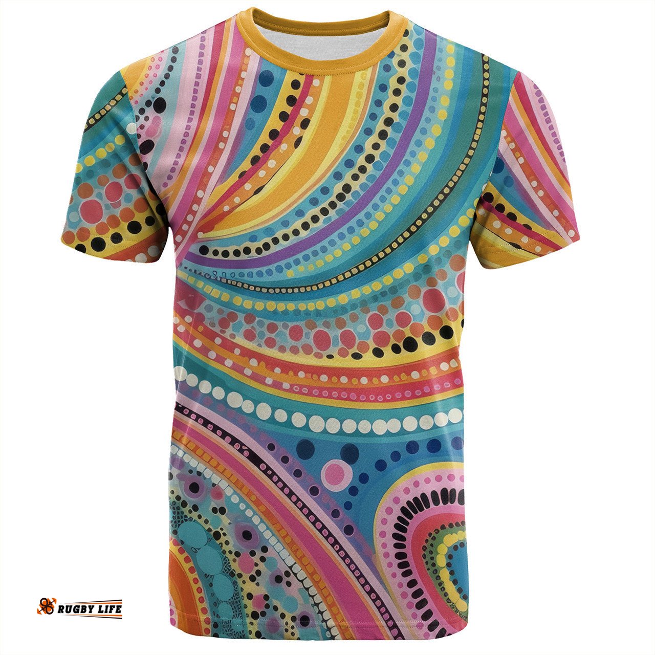 Amazing Aussie Australia Aboriginal T-shirt - Australian Indigenous Aboriginal Art Vivid Pastel Colours Ver 3 T-shirt