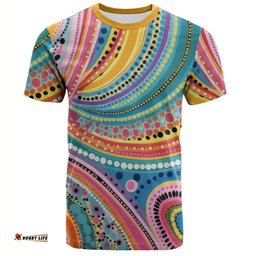 Amazing Aussie Australia Aboriginal T-shirt - Australian Indigenous Aboriginal Art Vivid Pastel Colours Ver 3 T-shirt