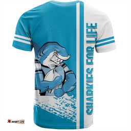 Amazing Aussie Cronulla-Sutherland Sharks T-Shirt - Sharks Mascot Quater Style