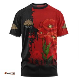 Amazing Aussie Australia Anzac Day Custom T-shirt - Australian And New Zealand Warriorsers In Flanders Fields Poppy Flowers T-shirt