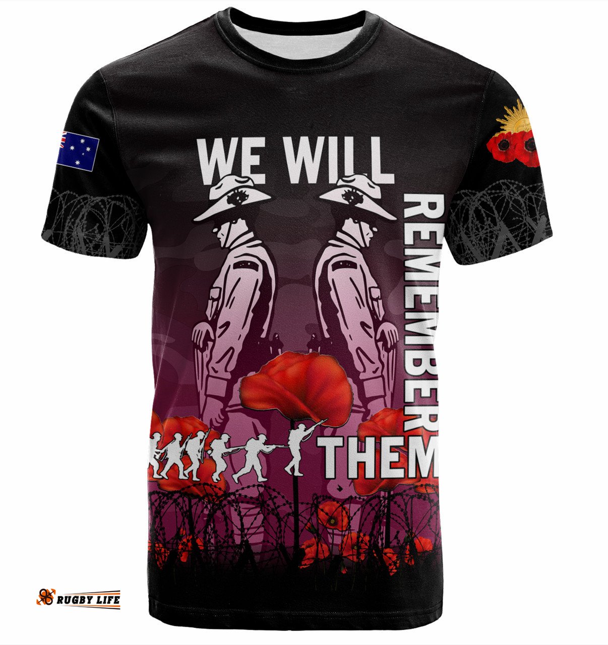 Amazing Aussie Australia Anzac Day T-shirt - Anzac Day Soldier We Will Remember Them T-shirt Pink
