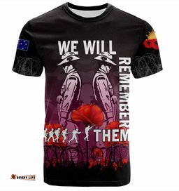 Amazing Aussie Australia Anzac Day T-shirt - Anzac Day Soldier We Will Remember Them T-shirt Pink