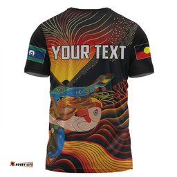 Amazing Aussie Australia Aboriginal Custom T-shirt - Rainbow Serpent In Aboriginal Dreaming Art Inspired T-shirt