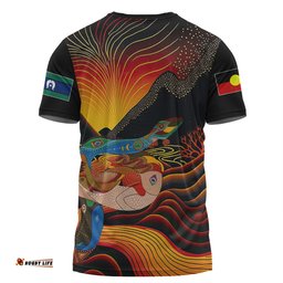 Amazing Aussie Australia Aboriginal Custom T-shirt - Rainbow Serpent In Aboriginal Dreaming Art Inspired T-shirt