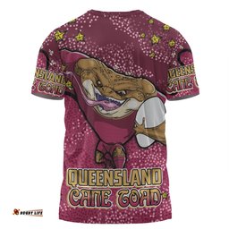 Amazing Aussie Queensland Cane Toads Custom T-shirt - Team With Dot And Star Patterns For Tough Fan T-shirt