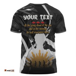Amazing Aussie Australia Anzac Day Custom T-shirt - Lest We Forget With Black Camouflage Pattern T-shirt