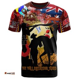 australia anzac day aboriginal inspired brown t shirt custom the aboriginal inspired and torres strait islander commemorative t shirt