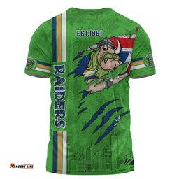 Amazing Aussie Canberra Raiders T-Shirt - Happy Australia Day Flag Scratch Style