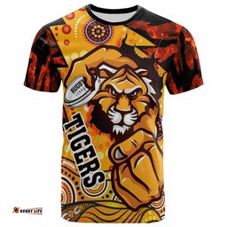Amazing Aussie Wests Tigers T-Shirt - Custom West Wests Tigers Aboriginal Inspired Style with Tiger Stripes Patterns