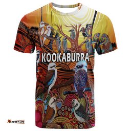 custom personalised australia kookaburra dreaming aboriginal arty style t shirt