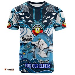 Amazing Aussie Cronulla-Sutherland Sharks Naidoc Week Custom T-shirt - For Our Elders Home Jersey T-shirt