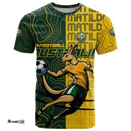 personalised matildas mascot t shirt australia football topographic dt02