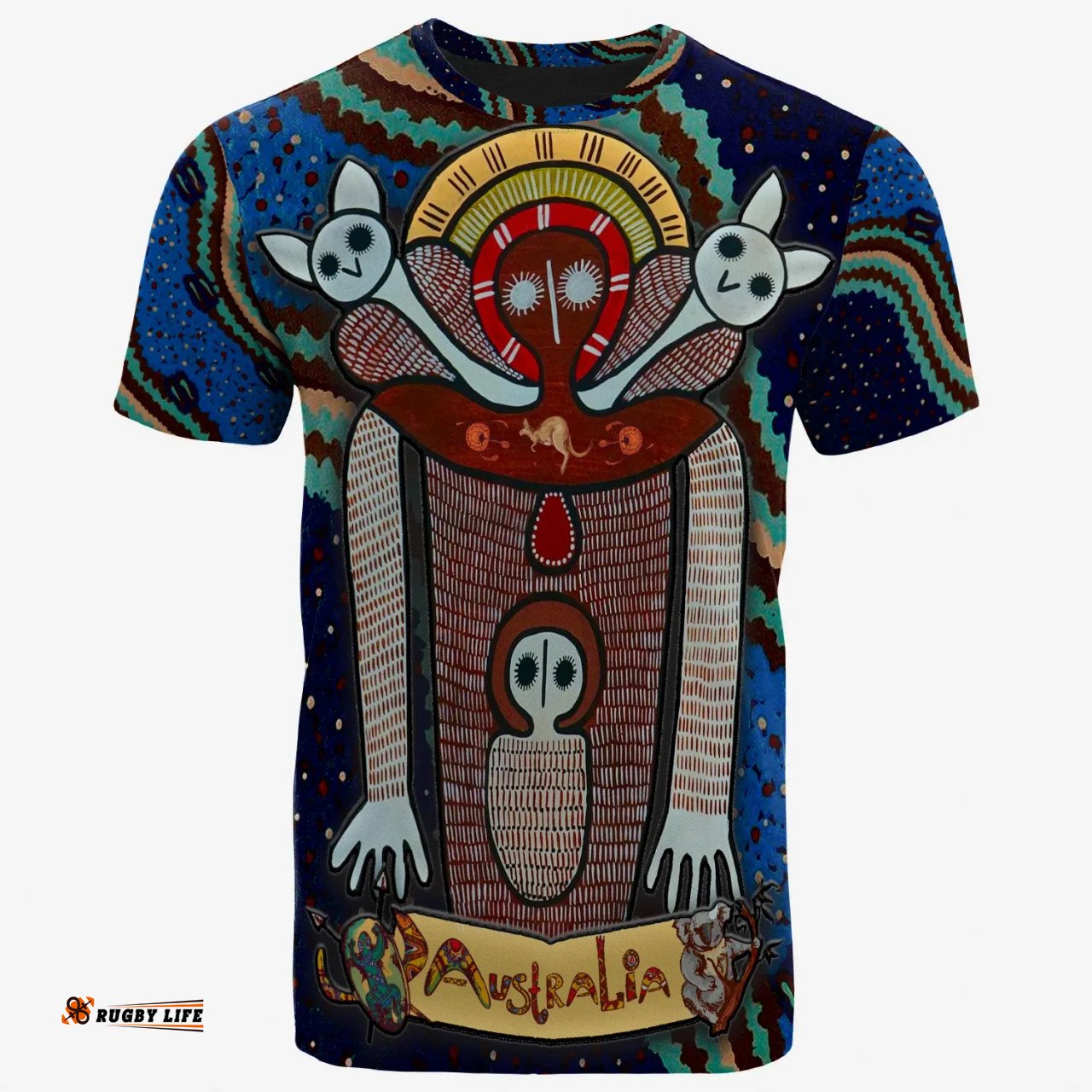 Amazing Aussie Australia Wandjina T-Shirt - Australian Aboriginal Inspired Mythology - My Australia