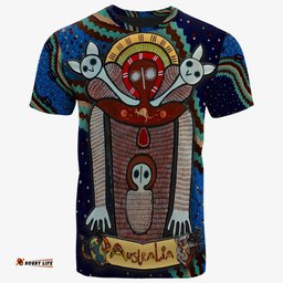 Amazing Aussie Australia Wandjina T-Shirt - Australian Aboriginal Inspired Mythology - My Australia