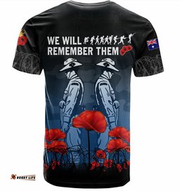 australia anzac day t shirt anzac day soldier we will remember them t shirt blue
