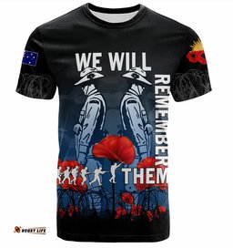 australia anzac day t shirt anzac day soldier we will remember them t shirt blue