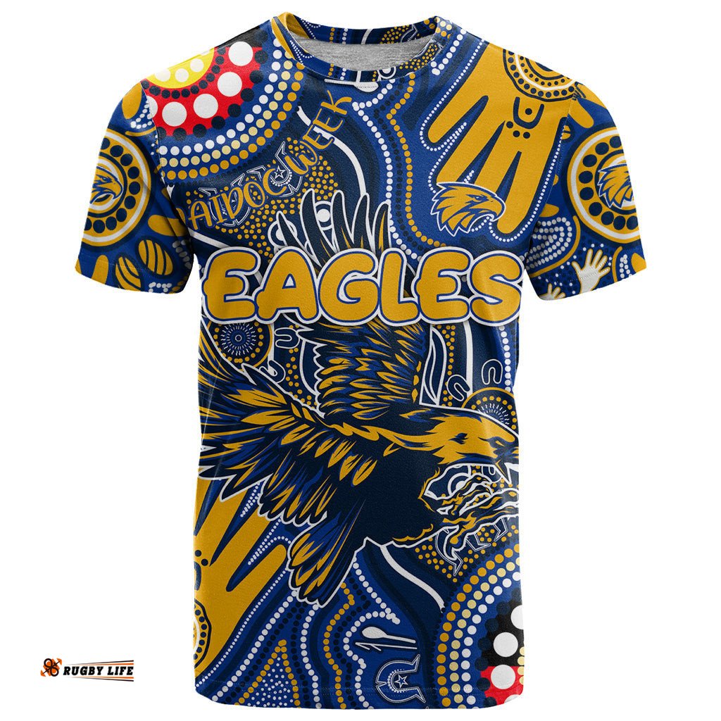 personalised naidoc week 2024 west coast eagles t shirt australian aboriginal hand painting dt02