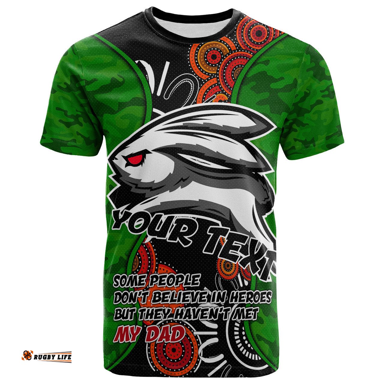 Amazing Aussie South Sydney Rabbitohs T-shirt - Custom Father's Day South Sydney Rabbitohs Indigenous Energy T-shirt