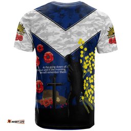 australia anzac day t shirt poppies with golden wattle flowers lest we forget