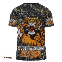 Amazing Aussie Wests Tigers Custom T-shirt - Team With Dot And Star Patterns For Tough Fan T-shirt