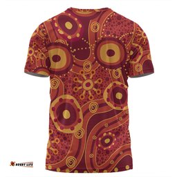 Amazing Aussie Australia Aboriginal T-shirt - Red Aboriginal Dot Art Inspired T-shirt